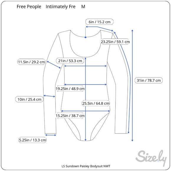 Free People Intimately Free Long Sleeve Sundown Paisley Bodysuit Med NWT - Picture 11 of 11